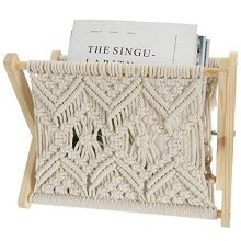Hedume Woven Magazine Rack, Bohemian Magazine Storage Holder Basket