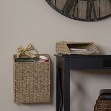 Household Essentials Seagrass Wall Basket Set, 2 Piece