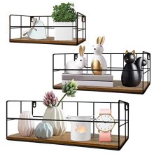 HORLIMER Wall Mounted Floating Shelves Set of 3