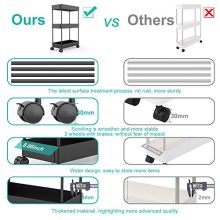 AOJIA Slim Storage Cart, 3 Tier Bathroom Organizers Slide Out Storage