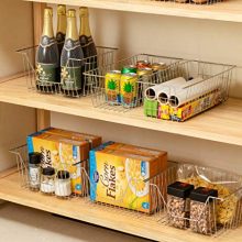 SANNO Farmhouse Decor Metal Wire Storage Fridge Freezer Organizer Basket