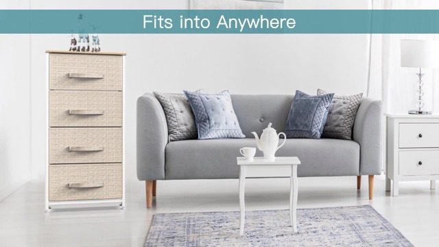 4 Drawer Fabric Dresser Storage Tower
