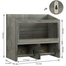 MyGift Vintage Gray Solid Wood and Metal Mesh