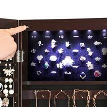 SONGMICS 6 LEDs Cabinet Lockable 47.3" H