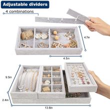 Mebbay Drawer Organizer 4 in One Stackable Jewelry Trays