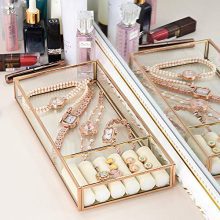 HANGOOD Jewelry Vanity Metal Decorative Tray