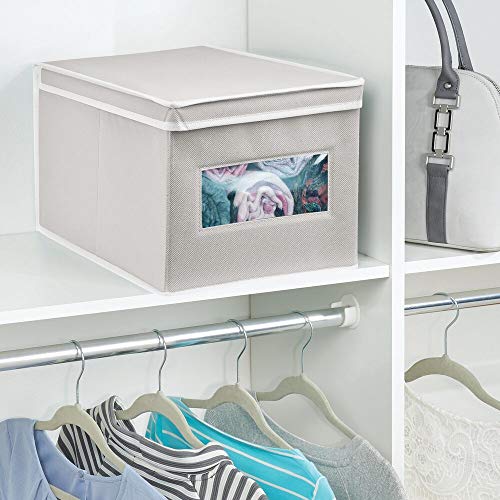 mDesign Soft Stackable Fabric Closet Storage Organizer