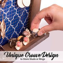Wall Mounted-Rustic Wooden Jewelry Hanger