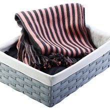 5-Piece Wicker Weave Utility Storage Baskets - Grey Bins for Shelves and Closets