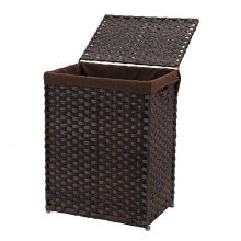 Foldable Synthetic Rattan Laundry Hamper