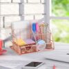 Desk Organizer with Drawer Rose Gold