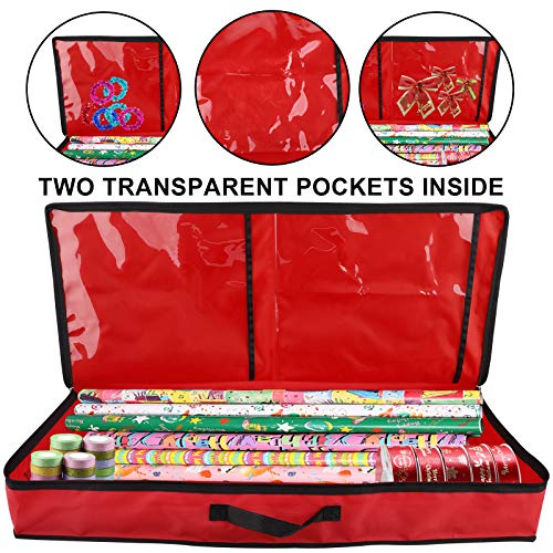 PinnacleT1 Holiday Hanging Gift Wrapping Paper Storage Bag