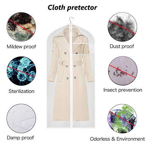 KEEGH Clear Garment Bags Long Dress Jacket Cover