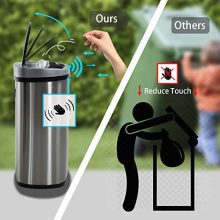 Waste Bin Mute Metal Garbage Can with Lid Stainless Steel
