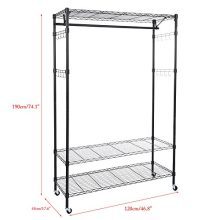 Shelving Unit Garment Rack with Hanger Bar