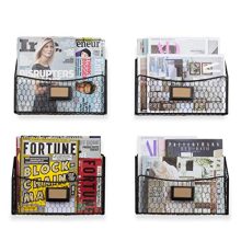 Magazine Rack File Organizer and Mail Holder for Wall