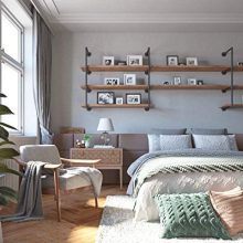 Industrial Wall Mount Iron Pipe Shelf