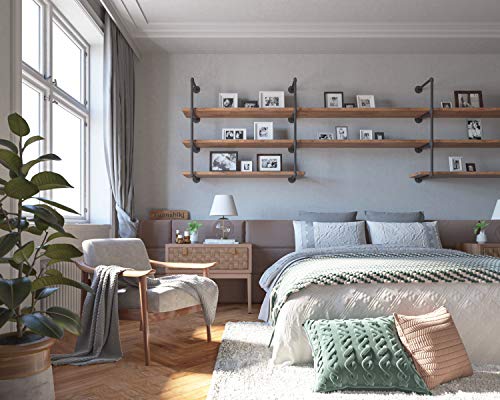 Industrial Wall Mount Iron Pipe Shelf