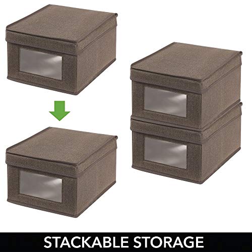 mDesign Soft Fabric Stackable Closet Storage Organizer Box