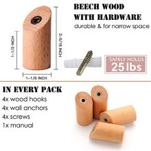 Wooden Hooks Heavy Duty Robe Hook Hat Rack