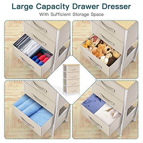 4 Drawer Fabric Dresser Storage Tower
