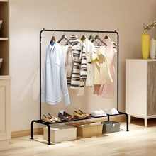 Metal Garment Rack Heavy Duty Clothes Stand Rack with Top Rod