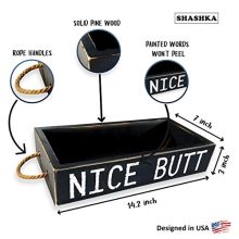 Nice Butt Bathroom Decor Box, 2 Sides with Funny Sayings
