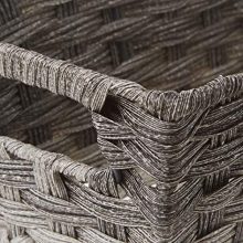 Whitmor Split Rattique Small Shelf Tote-Gray Wash
