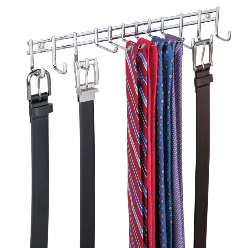 mDesign Closet Wall Mount Metal Accessory Organizer