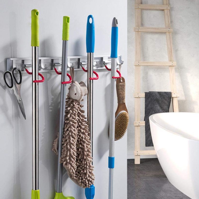 Broom Holder, Broom Organizer, Wall Mounted
