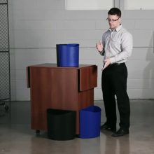 Desk-Side Recycling Trash Can 9794BB - Black and Blue, Latching 3-Gallon Bins for Easy Waste Disposal