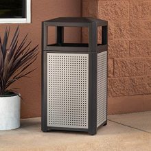 Indoor Trash Can with Perforated Galvanized Steel Panel