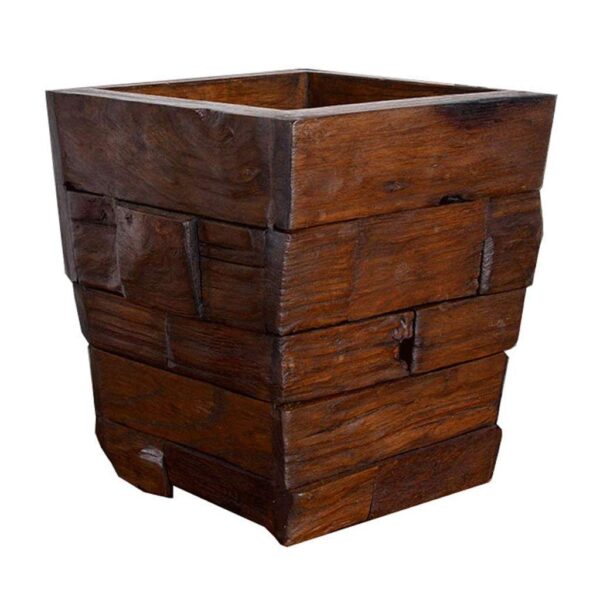 Trash Can Solid Wood Vintage