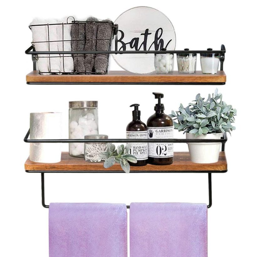 QEEIG Floating Shelves Bathroom Wall Shelf Rustic Mounted Shelfs