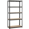 Yaheetech Black 5-Shelf Steel Shelving Unit Storage