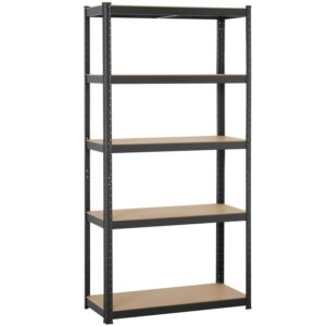 Yaheetech Black 5-Shelf Steel Shelving Unit Storage