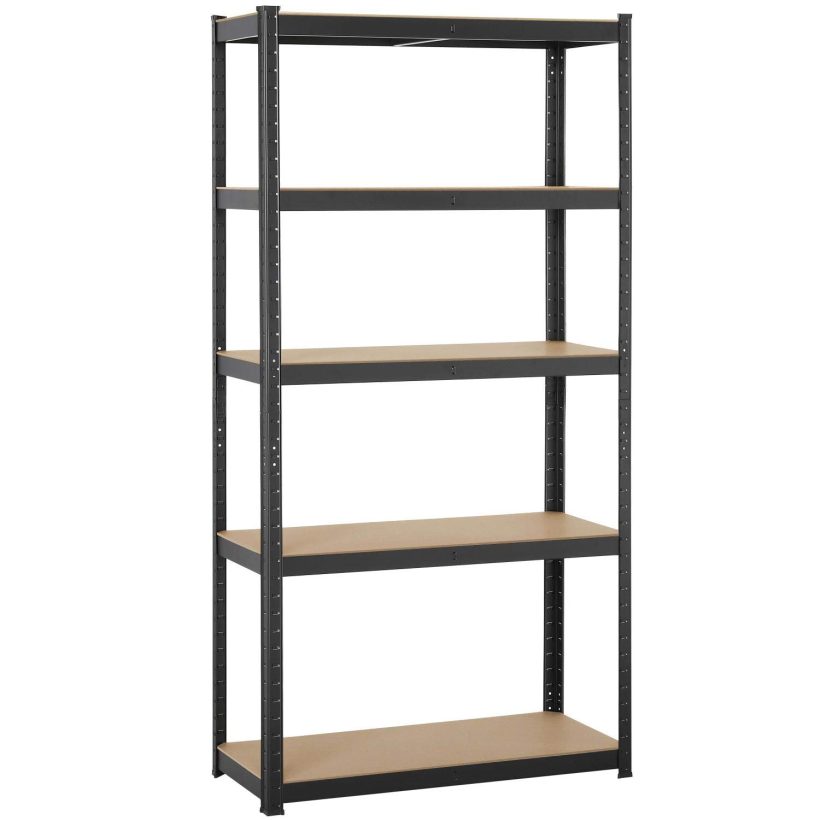 Yaheetech Black 5-Shelf Steel Shelving Unit Storage
