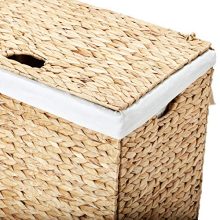 Handwoven Water Hyacinth Laundry Hamper – Portable, Lidded, Removable Liner