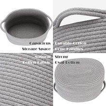 Sea Team Oval Cotton Rope Woven Storage Basket with Handles