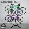 RaxGo Bike Storage Rack, 4 Bicycle Garage Floor Stand
