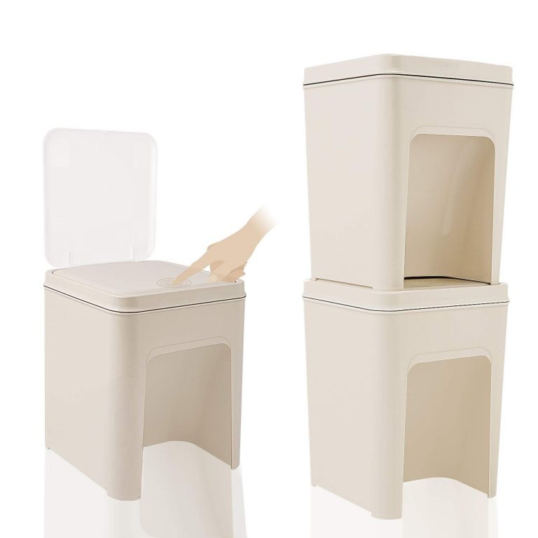 SUNPOLLO 2-Pack Plastic Kitchen Trash Can