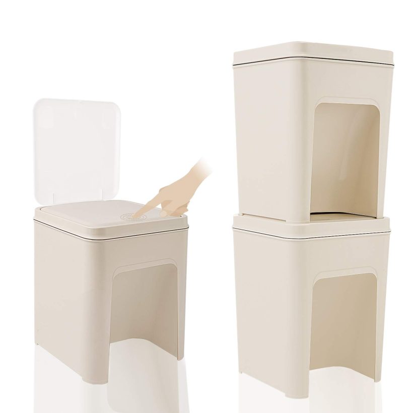 SUNPOLLO 2-Pack Plastic Kitchen Trash Can