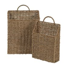 Household Essentials Seagrass Wall Basket Set, 2 Piece