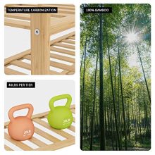 BAMFOX 5-Tier Shoe Rack,Bamboo Stackable Shoe