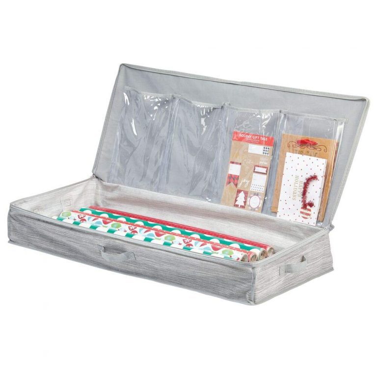 mDesign Soft Stripe Long Gift Wrap Bag with Handles
