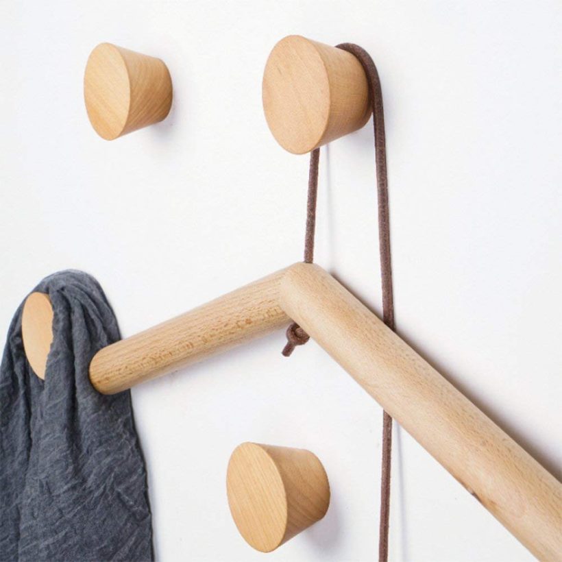 HomeDo Wood Wall Hooks Hat Rack