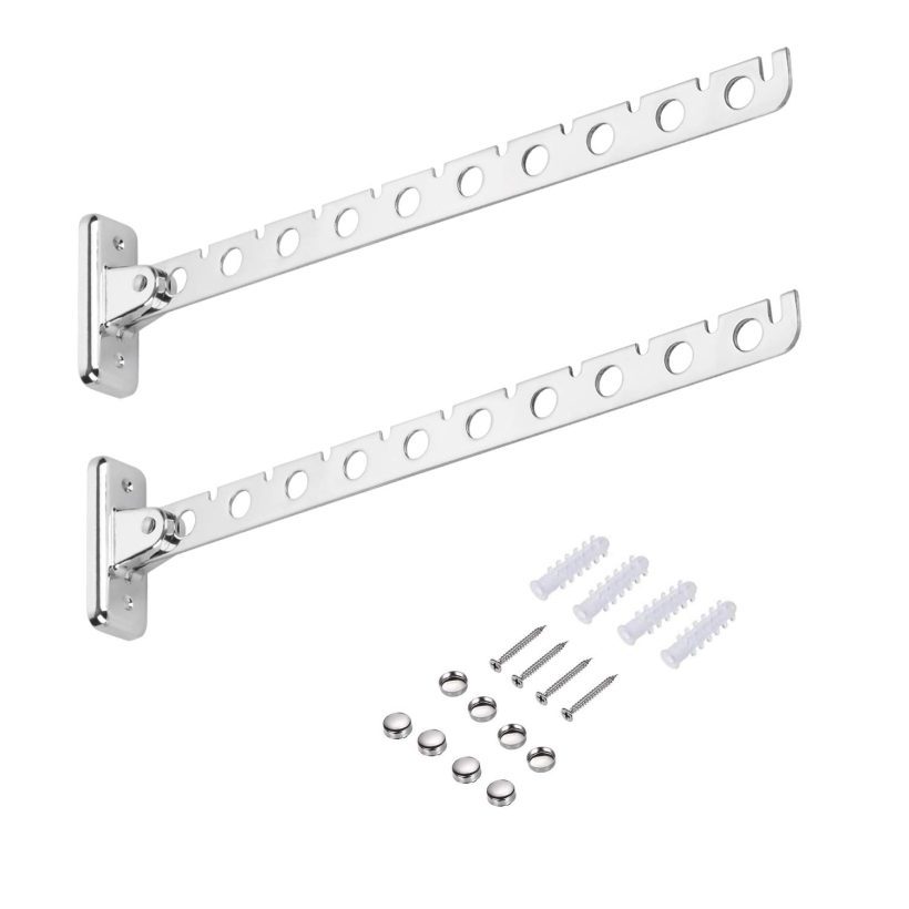 Folding Wall Mounted Laundry Hanger with 10 Hooks
