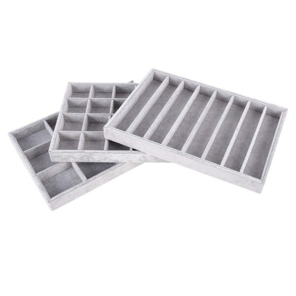 Autoark Ice Velvet Stackable Jewelry Tray Showcase