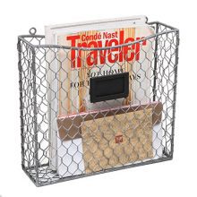 Wire Wall Mounted Magazine, File & Mail Holder Basket