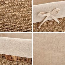EZOWare Set of 3 Natural Woven Seagrass Nesting Wicker Shelf Storage